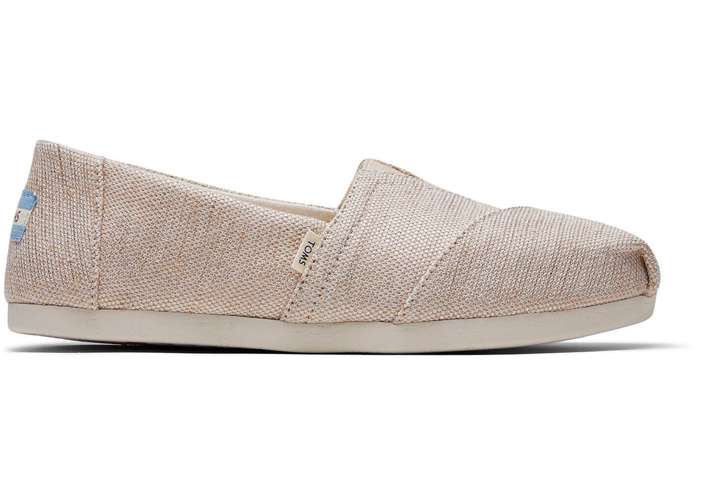 Toms Alpargata Metallic Woven Espadrille Beige - Womens - 04591-MKWL